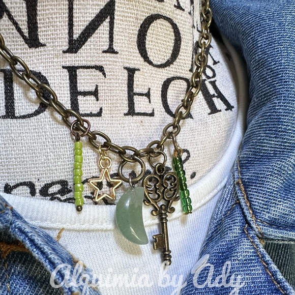 Alquimia Jewelry - Rustic aventurine charms necklace